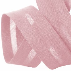 Biais polycoton rose au mètre et rouleau