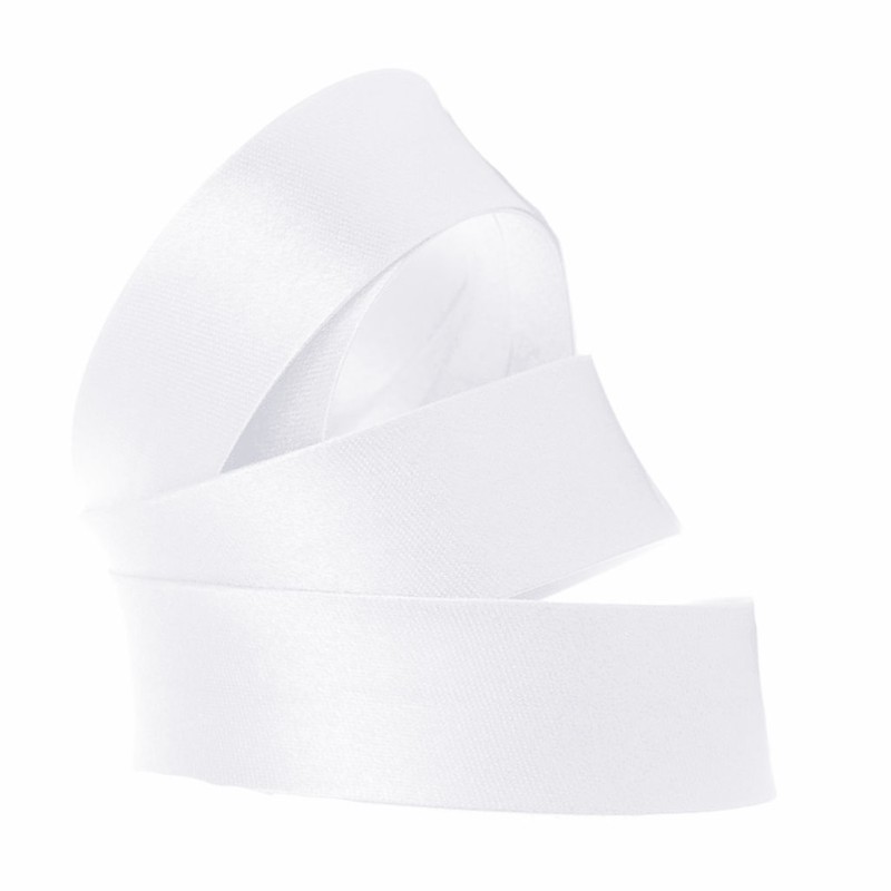 Biais satin blanc