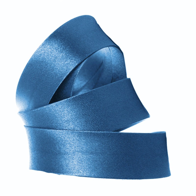 Biais satin bleu