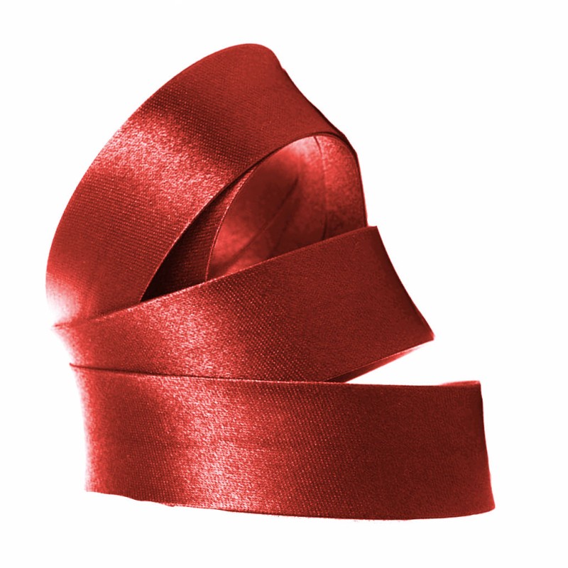 Biais satin rouge