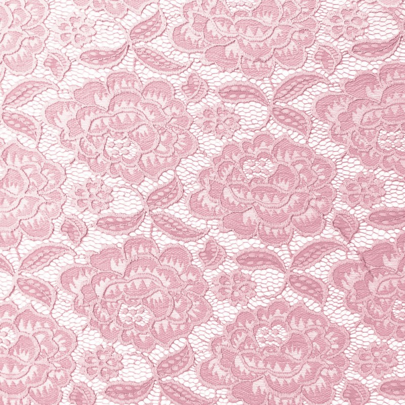 Dentelle élastique rose au rouleau