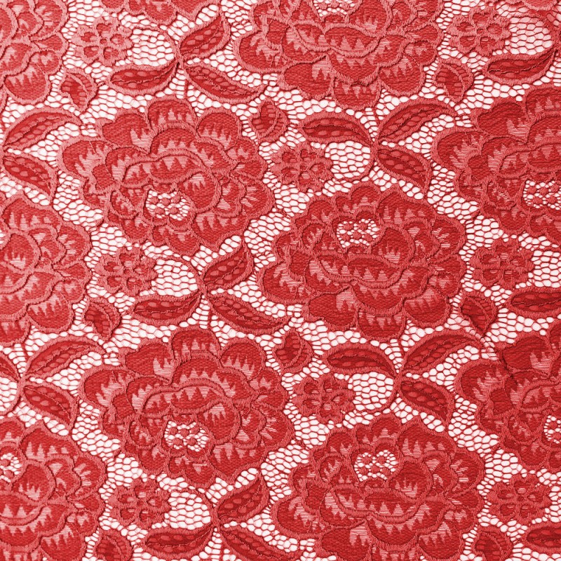Dentelle élastique rouge au rouleau
