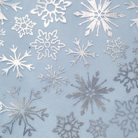 Organza reine des neiges bleu