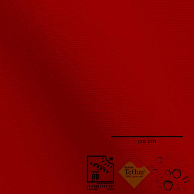 Tela externa toldo de grande largura vermelho