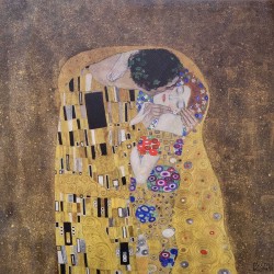 Painel couro sintético Klimt beijo