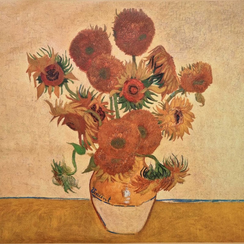 Painel couro sintético Van gogh Girasol