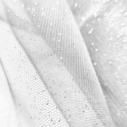Tule de lantejoulas branco