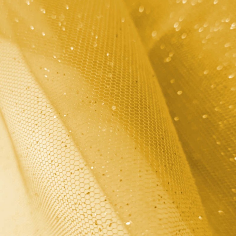 Tule de lantejoulas ouro