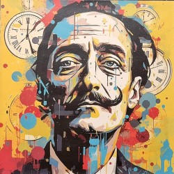 Painel couro sintético Dalí