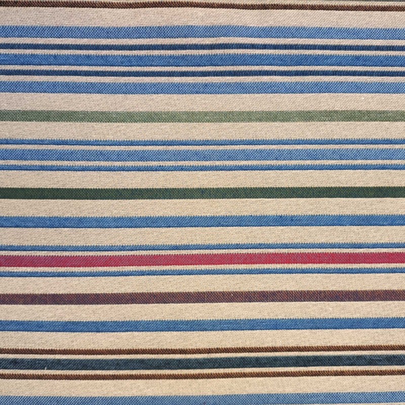 Tecido jacquard listras azul com fundo bege