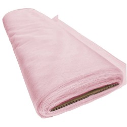 Rolo tul (25m) grande largura rosa bebe