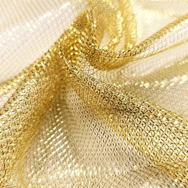 Rede cota de malha ligeira lurex ouro