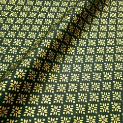 Algodão natal dourado geometrico verde