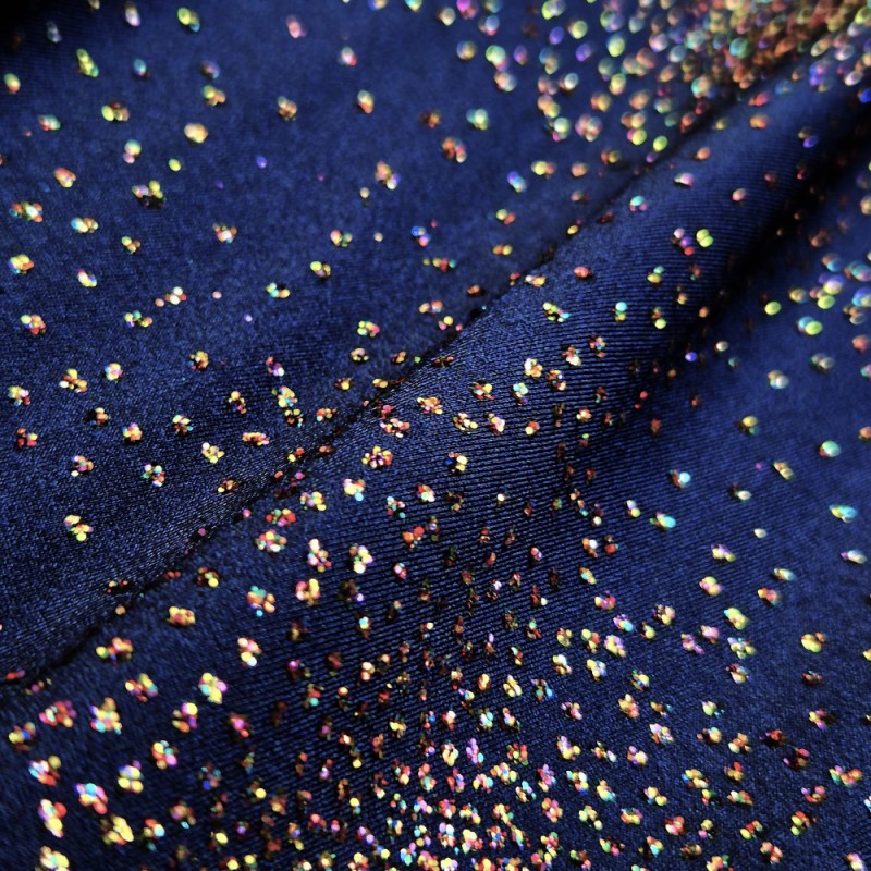 Lycra lantejoulas multicolores marinho