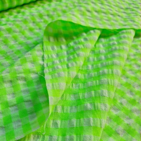 Seersucker Vichy verde fluor