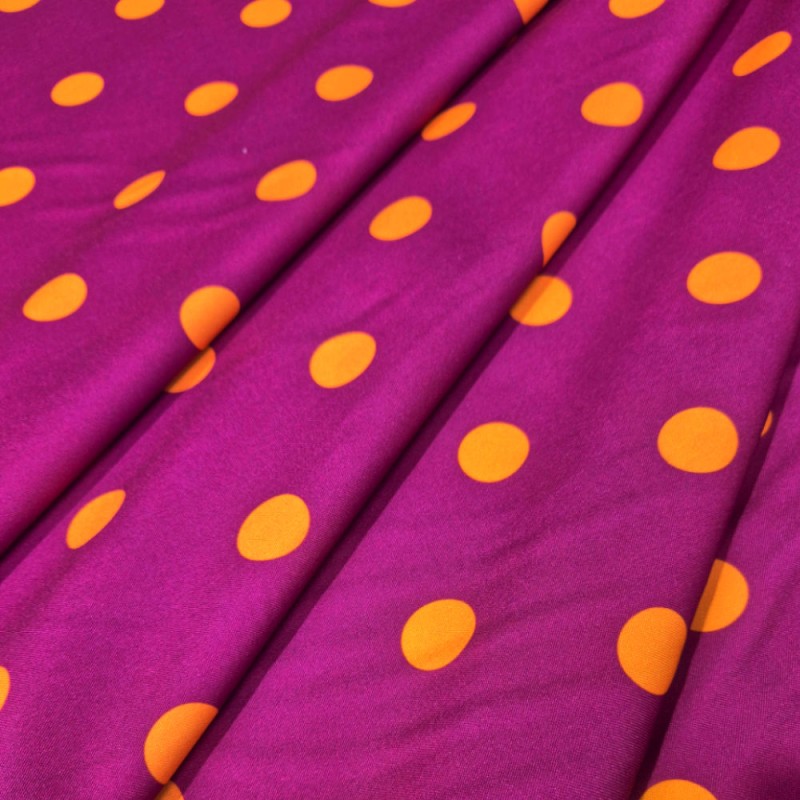 ►Tecido com bolinhas coloridas ao metro | Comprar tecido estampado flamenco