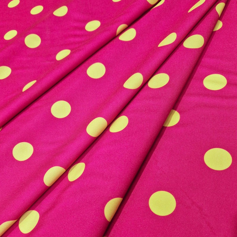 ►Tecido com bolinhas coloridas ao metro | Comprar tecido estampado flamenco