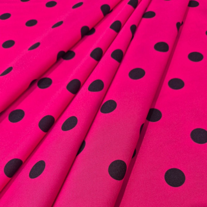 ►Tecido com bolinhas coloridas ao metro | Comprar tecido estampado flamenco