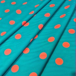►Tecido com bolinhas coloridas ao metro | Comprar tecido estampado flamenco