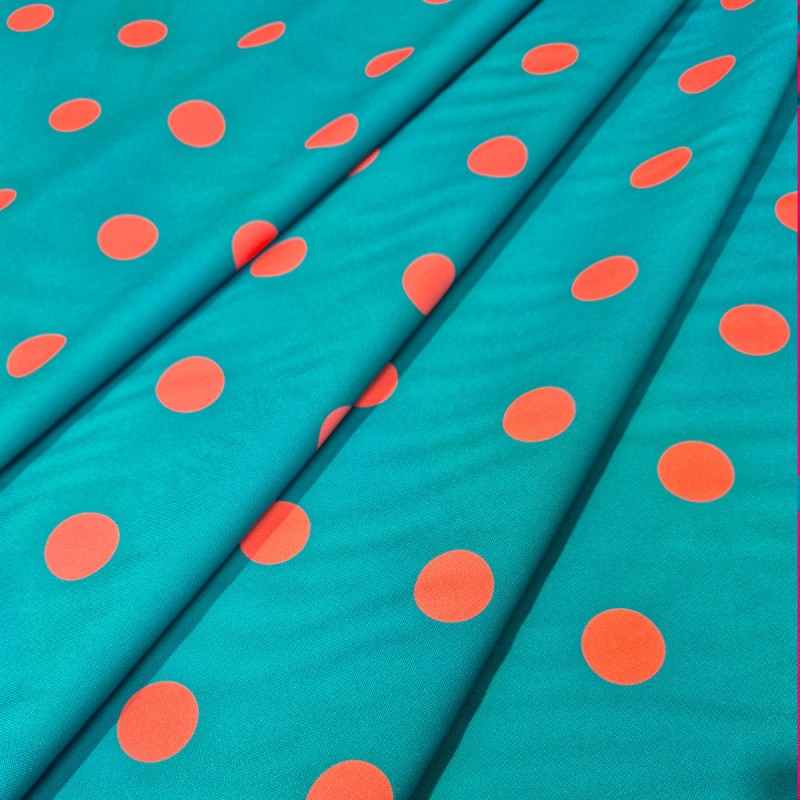 ►Tecido com bolinhas coloridas ao metro | Comprar tecido estampado flamenco