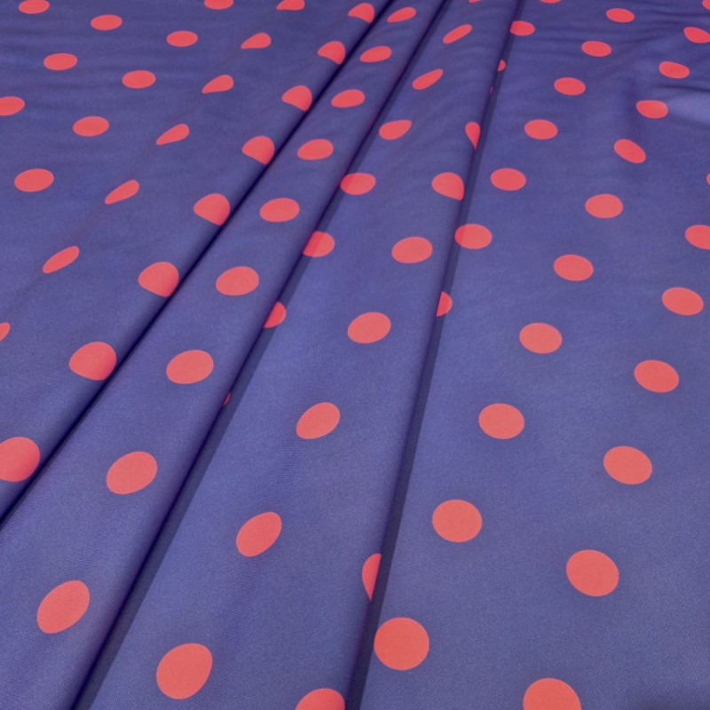 ►Tecido com bolinhas coloridas ao metro | Comprar tecido estampado flamenco