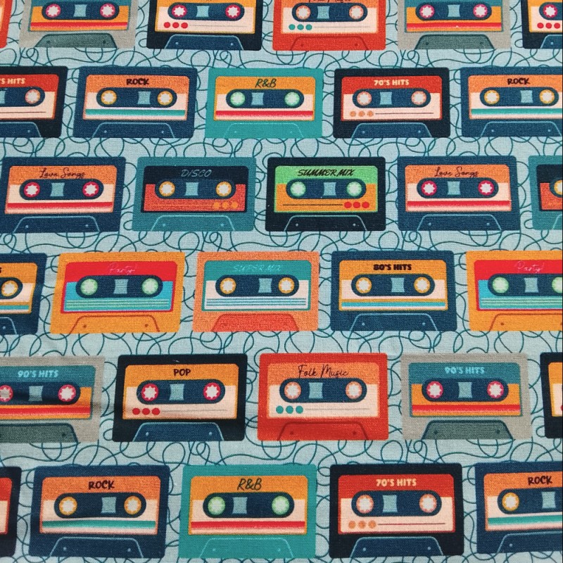 Algodão estampado Cassette