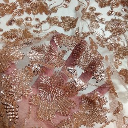 【  Tule bordado floral por metro | princesas, comunhões, eventos 】