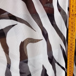 ▷Tule de lycra estampado ao metro | Tule de elastano com padrão zebra e bolinhas