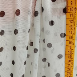 ▷Tule de lycra estampado ao metro | Tule de elastano com padrão zebra e bolinhas