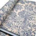 Tecido resinado anti-manchas toile de jouy bleu