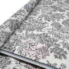 Tecido resinado anti-manchas toile de jouy preto