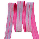 Fita elástica viés FOE (Fold Over Elastic) LUREX 20mm Fuxia Neon / Prata