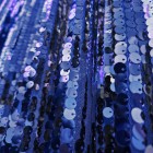 tecido de lantejoulas metálicas | azul