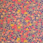 Punto algodón estampado por metro | flores beige